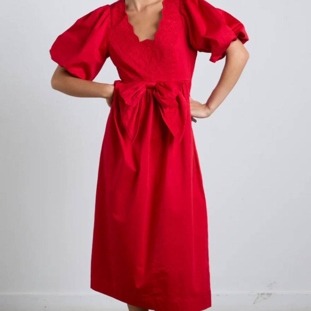 Damson Madder Red Embroidered dress